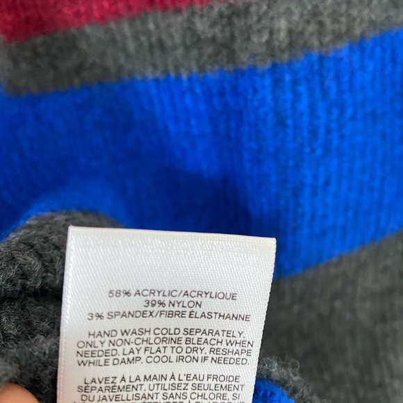 Express Color Block Stripe Mock Neck Sweater - Picture 5 of 5